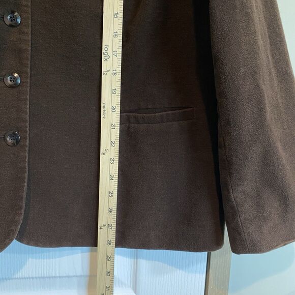 vntg charter club women blazer jacket 100%cotton brown sz 20W office school work - Picture 5 of 6